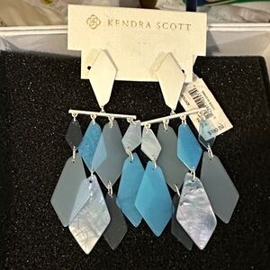 Kendra Scott Blue and Silver Dangle Earrings